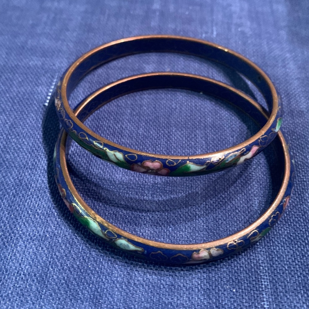 Cloisonné Bangles (2) vintage and beautiful!